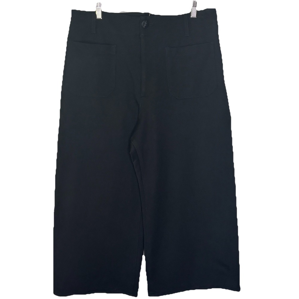 Maeve Anthropologie The Colette Pant Black 32P/ 14P US High Rise Wide Leg Crop